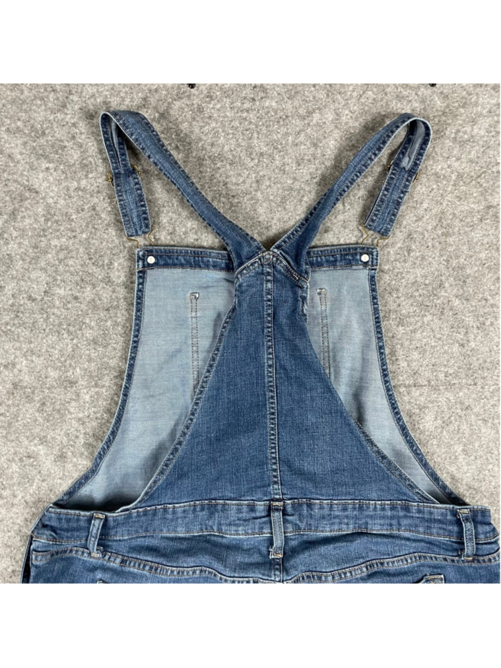 Size 16 Maternity Sonoma Denim Short Overalls Blue Cuffed Stretch Shortalls - Picture 7 of 16